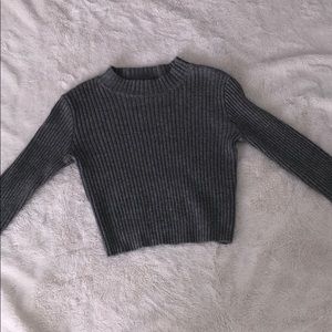 Brandy Melville Gray Ribbed Sweater